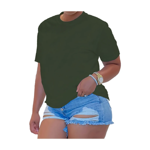 Camisetas de mujer con estampado de logotipo gráfico de gran tamaño de alta calidad Tallas grandes Ecológico Precio al por mayor Camisetas sueltas en blanco Verano - Product Image 3