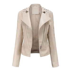 Wholesale Women's Sheep Skin <b>Genuine</b> Jacket Winter Windproof Washed Techniques Solid Pattern Zipper Closure Cotton Filled - Product Image 1