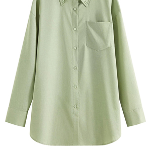 เสื้อเชิ๊ตทรงสั้นคอปก2ชิ้นสำหรับผู้หญิงชุดเสื้อผ้า100% น้ำหนักเบามีสไตล์ลำลองออกแบบได้ตามต้องการ - Product Image 3