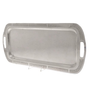 Bandeja DE SERVICIO DE Metal con estilo clásico de llegada superior, bandeja de servicio de Metal de mesa de diseñador hecha a mano pulida brillante, tamaño personalizado - Product Image 3