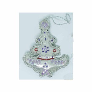 Tamaño estándar Durable multiusos mejor diseño único Navidad Zari bordado hecho a mano árbol decoración regalo fiesta colgante - Product Image 1