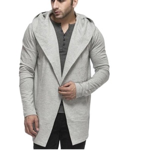 Venta caliente al por mayor bordado hecho a medida cárdigan de lana de punto sudaderas con capucha de alta calidad bata alta francés Terry con capucha - Product Image 3