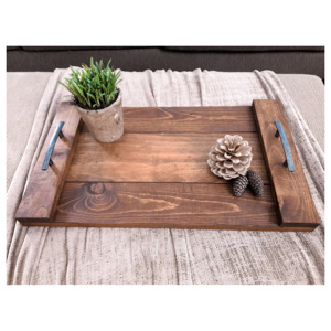 Plateau en bois portable pour le service en plein air dans le jardin et plateau en bois léger avec un usage pratique pour les maisons, les stations balnéaires, les hôtels - Product Image 1