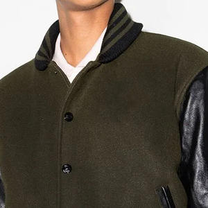 Veste universitaire à manches en cuir noir de style moderne pour hommes Letterman College Baseball Veste universitaire pour hommes Bomber Veste d'hiver - Product Image 3