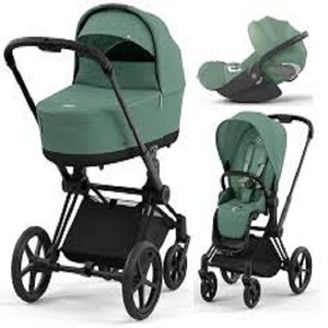 Nouveau système de poussette de voyage Priam 3-en-1 Cloud T 2025, couleur vert feuille - Product Image 1