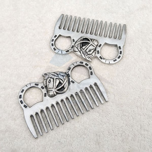 Roma Mane Comb Hoof Pick Aluminio pulido Cobre Diseño de cabeza de caballo Kit de Aseo para ecuestres La mejor calidad al por mayor - Product Image 1