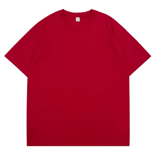 Camiseta de Manga Corta para Hombre, Verano, 260GSM, 100% Algodón, Corte Holgado, Color Sólido, Cuello Redondo, Transpirable, Informal - Product Image 4