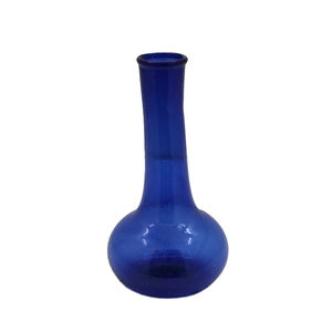 Florero de cristal de estilo popular, Color azul para el hogar y los hoteles, floreros de cristal decorativos de mesa hechos a mano a granel - Product Image 1