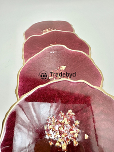 Ensemble de dessous-de-verre en résine faits à la main, 4x4 pouces, carrés, décoration de table de luxe, dessous-de-verre résistants à la chaleur, disponibles en différentes couleurs pour - Product Image 6