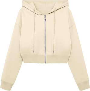 Sweat à capuche zippé à manches longues pour femmes sweats doublés respirants vestes pour l'hiver et le printemps Logo personnalisé sur le devant - Product Image 2