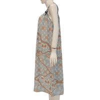 Robe décontractée simple de haute qualité, mini et grande taille, imprimé floral batik, col carré, sans manches, en rayonne, séchage rapide, coupe ample, avec nœud, 300g 1