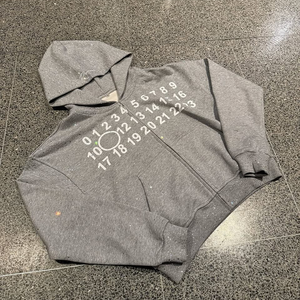 Sudadera con capucha desgastada de algodón grueso sin cuerdas personalizada con diamantes de imitación para hombre - Product Image 4