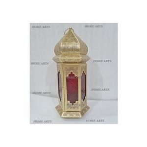 Lanterne en fer et verre bleu, lanterne décorative de table de mariage, qualité exclusive, taille personnalisée - Product Image 4