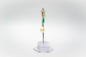 Pendientes de gota de Topacio Azul suizo y Perla de lujo para mujer, pendientes hechos a mano de diseñador de oro puro de 18K, joyería fina OEM - Product Image 3