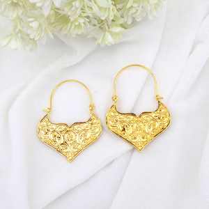 Pendientes de aro chapados en oro de 18 quilates en espiral de moda en Material de latón joyería Bohemia Festival Tribal oreja joyería para mujer regalo para ella - Product Image 6