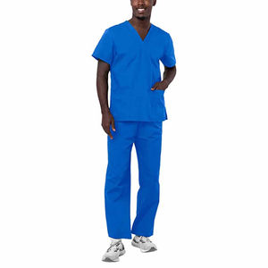 New High Quality Scrubs <b>Set</b> For Mn's Uniform Suit Stretch <b>Top</b> <b>And</b> Pants With Multi Pocket For Doctor Workwear Scrub Suite - Product Image 1