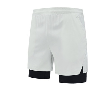 กางเกงขาสั้นกีฬาแบบลำลอง2 in 1สำหรับผู้ชายกางเกงขาสั้นเล่นกีฬาแห้งเร็วความยาวกลางธรรมดาโลโก้ได้ตามต้องการ - Product Image 1