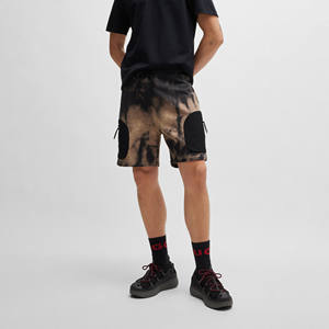 2025 New <b>Men's</b> Acid Wash Vintage Custom Design Heavy Cotton <b>Fleece</b> <b>Shorts</b> Solid Puff Printed Distressed Rhinestone Styles - Product Image 3