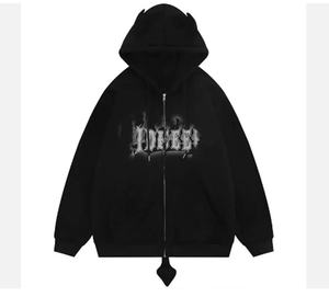 Wholesale Customizable Men's <b>Black</b> <b>Zip</b>-<b>Up</b> Cotton Fleece <b>Hoodie</b> High Quality Anti-Shrink Size 6XL - Product Image 3