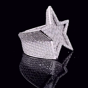 Joyería fina de lujo, anillo de diamante con corte Baguette, anillo de compromiso de estrella personalizado, anillos de moissanita VVS Iced Out Hip Hop para hombres - Product Image 5