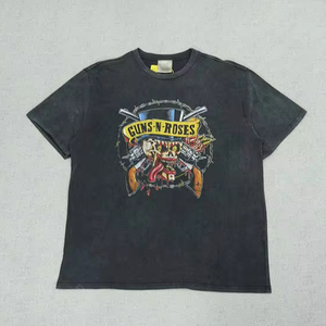 Camiseta de Lona Gruesa Transpirable y Ecológica con Lavado Ácido Estilo Vintage para Hombre, Personalizada con Estampado, Venta al Por Mayor, OEM 2024 - Product Image 1