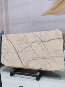 Marbre beige doré Menes hautement poli avec des lignes dorées, prix du marbre Sofitel Gold bon marché pour les carreaux muraux et de sol - Product Image 2