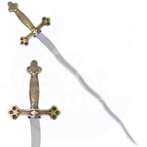 Funda para Espada Masónica de Caballero Templario, Alta Calidad, 2026, Hecho a Medida, OEM, Hoja de Acero de Damasco de Grado Industrial, Borde Dentado, Punzón - Product Image 1