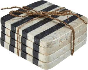 Ensemble de sous-verres en marbre au design floral de qualité supérieure - Product Image 3