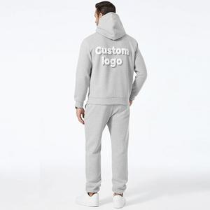 ชุดวอร์มผ้าฟลีซ 350 GSM ทรงหลวมสำหรับผู้ชาย ใส่ได้ในฤดูหนาว รับสกรีนโลโก้ด้วยโฟม ชุดฮู้ดดี้และกางเกงขายาวทรงโอเวอร์ไซส์สำหรับทุกเพศ - Product Image 3