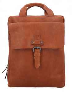 Sac à dos convertible en cuir marron, sacoche de vélo, sac à dos vintage unisexe pour ordinateur portable, doublure en coton, fermeture éclair, cuir véritable - Product Image 1