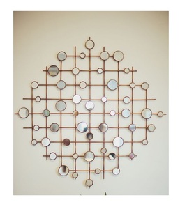 High Quality 2025 Antique Style Rounded <b>Hanging</b> Mirror Simple Design Metal <b>Frame</b> Wall Mirror for Living Room Decoration - Product Image 6