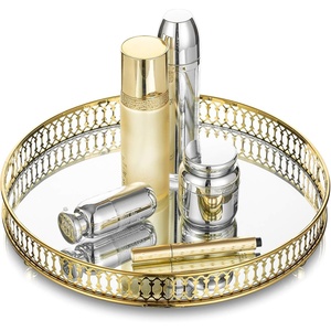 ถาดเสิร์ฟเหล็กเคลือบทองคำ ดีไซน์สวยงาม ทนทาน อเนกประสงค์ สำหรับเสิร์ฟเครื่องดื่ม ขนมขบเคี้ยว ตกแต่งอย่างมีสไตล์ - Product Image 1