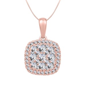 Colgante de Diamantes Redondos en Racimo de 0.50 Ct, Color F-G, Claridad VS, Diamantes Cultivados en Laboratorio, en Platino, para Fiestas, Forma Cojín - Product Image 2
