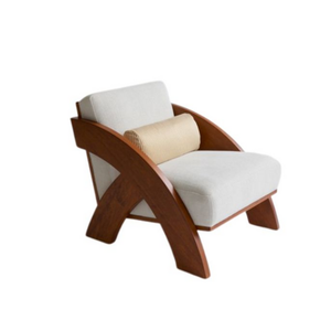 Diseño moderno nórdico de lujo de un asiento sofá restaurante Hotel tela de madera Silla de comedor para comedor directo de fábrica - Product Image 1