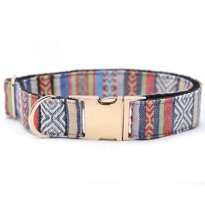 Collier fait à la main en coton de chanvre écologique de haute qualité pour animaux de compagnie colliers de chien noirs personnalisés avec accessoires dorés caractéristiques personnalisées - Product Image 6