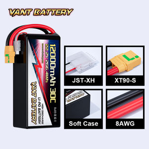 VANT Fpvドローンバッテリー 6Sリポバッテリー 22.2V 12000mAh 30C/50C/100C ドローン用バッテリー 7-8インチ 400-450mm - Product Image 2