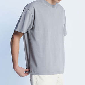 เสื้อยืดลายล้างกรดขนาดใหญ่แบบถักลายโลโก้ที่กำหนดเองเสื้อยืดเปล่าลายกราฟิก boxy ไหล่220กรัม - Product Image 5