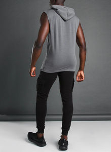 High Quality Custom Printed <b>Sleeveless</b> <b>Hoodie</b> Breathable Workout Bodybuilding Gym Wear for <b>Men</b> Casual Unisex Embroidered - Product Image 3