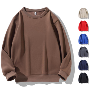 เสื้อสเวตเตอร์ผ้าฝ้ายปักลายสำหรับผู้ชายเสื้อสเวตเชิ้ตสำหรับฤดูใบไม้ผลิสีพื้นทรงหลวมแบบมีสไตล์กำหนดเองตาม100% - Product Image 1