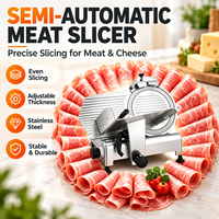 Trancheuse à viande portable, machine à découper les aliments électrique pour café, food truck, marché, charcuterie, snack-bar, pour trancher jambon, fromage, pain