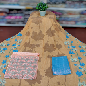 Tissu Voile Somalien Traditionnel de Qualité Supérieure, Tendance et Modeste, Motif Floral Jacquard Imprimé, 100% Coton Sergé Uni pour Robe - Product Image 1