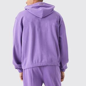 Design personnalisé hommes grande taille sweats à capuche d'hiver 100% coton doublé intérieur polaire uni teint motif à capuche col automne pull à capuche - Product Image 3