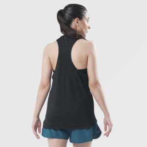 เสื้อกล้ามครอปท็อปผู้หญิง Breeze Fit แบบลำลอง ระบายอากาศได้ดี ผ้าริบถัก ทรงสปอร์ต สีดำ ลายมัดย้อม 3 มิติ เหมาะสำหรับออกกำลังกาย - Product Image 2