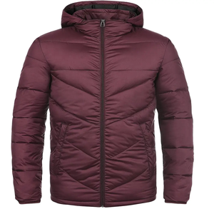 Veste matelassée d'hiver imperméable pour hommes grande taille avec logo personnalisé manteau de ski chaud à capuche à col montant - Product Image 5