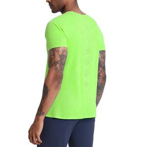 T-shirt sans couture à col rond pour homme, idéal pour la gym, léger, respirant, séchage rapide, 100% polyester, couleurs et logo personnalisables - Product Image 2