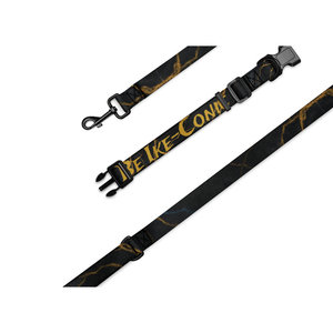 Ensemble collier et laisse de luxe pour chien et chat, noir et or, réglable, durable, avec système de dégagement rapide, rembourré, en alliage. - Product Image 1