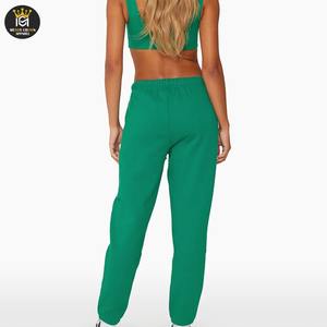 Pantalons de survêtement pour femmes en toile antibactérienne, hiver, plats, 2025, nouveaux modèles personnalisés, 100% coton, haute qualité, logo personnalisé, service OEM - Product Image 3
