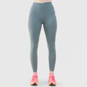 Yager ODM High Rise <b>Leggings</b> Light Blue <b>Flare</b> Sport Style Breathable Mesh XS-XL Ankle Spandex/Nylon Workout Clothing Washed - Product Image 3