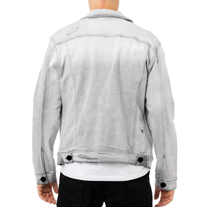 2026 Premium Quality <b>Men's</b> Full Sleeve <b>Denim</b> <b>Jackets</b> Breathable Hooded Ripped Button Feature Pattern High Street OEM Serviced - Product Image 2