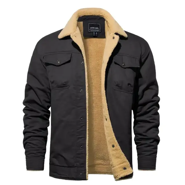 Manteau Leece Manteau d'hiver pour homme en polaire épaissie, chaud, décontracté Cargo Veste matelassée Manteau cargo